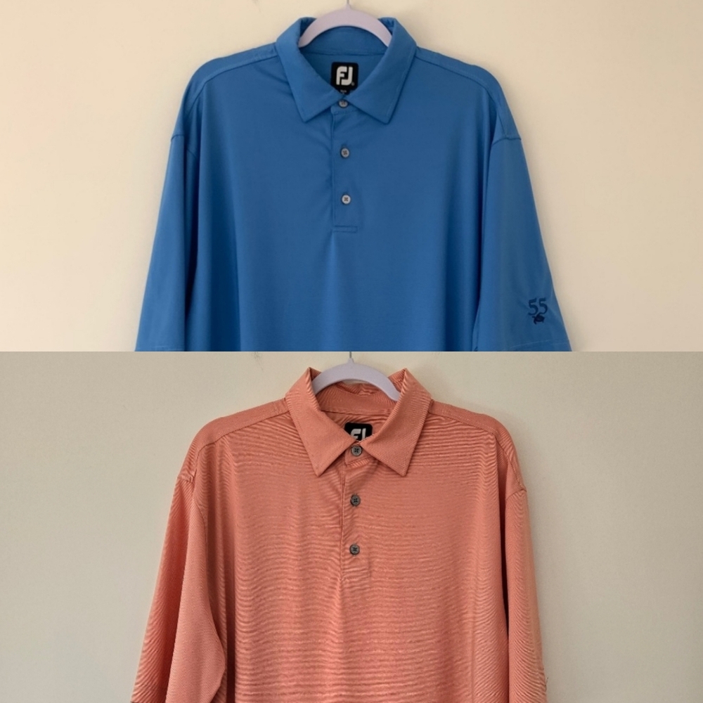 [LOTS OF 2] FOOTJOY Orange Blue Golf‎ Polo Shirt XL